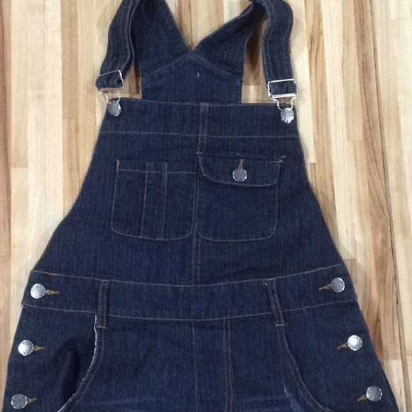 Girls denim shortalls - Picture 1 of 5